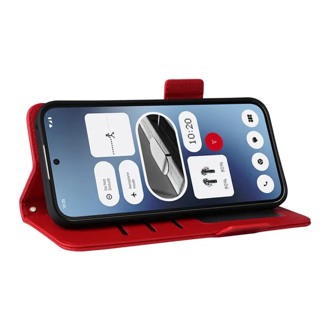 Housse Nothing Phone (2a) Plus / Phone (2a) Simili Cuir Litchi avec Dragonne