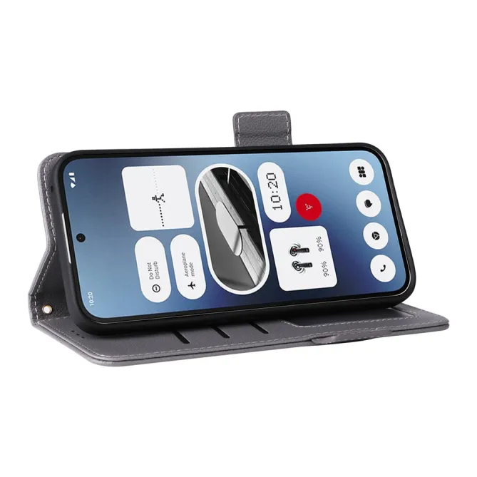 Housse Nothing Phone (2a) Plus / Phone (2a) Simili Cuir Litchi avec Dragonne