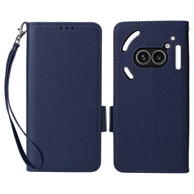 Housse Nothing Phone (2a) Plus / Phone (2a) Simili Cuir Litchi avec Dragonne