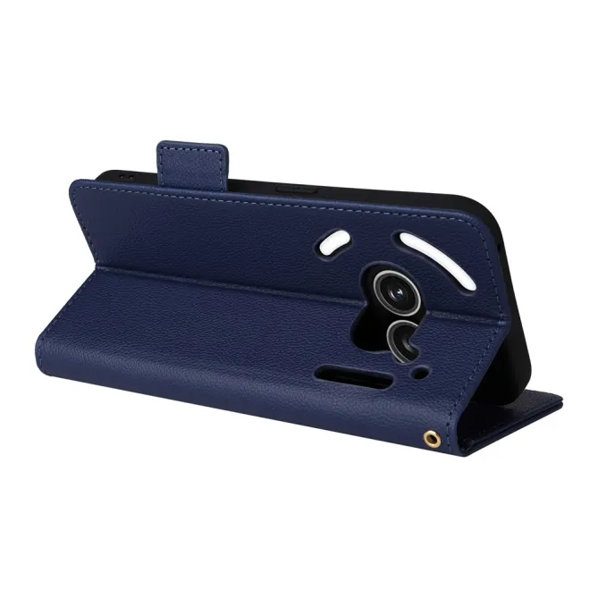 Housse Nothing Phone (2a) Plus / Phone (2a) Simili Cuir Litchi avec Dragonne