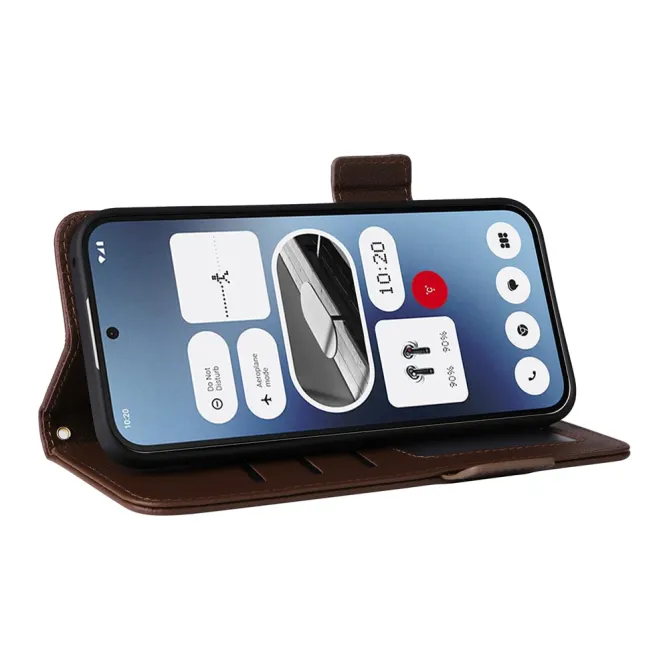 Housse Nothing Phone (2a) Plus / Phone (2a) Simili Cuir Litchi avec Dragonne