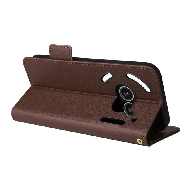 Housse Nothing Phone (2a) Plus / Phone (2a) Simili Cuir Litchi avec Dragonne