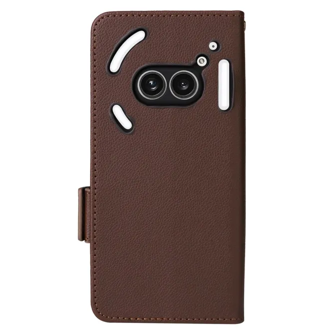 Housse Nothing Phone (2a) Plus / Phone (2a) Simili Cuir Litchi avec Dragonne