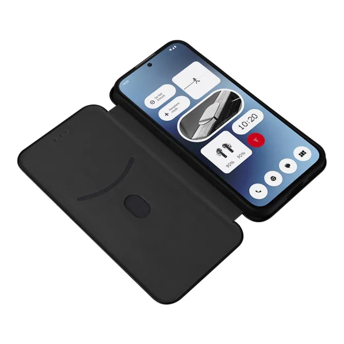 Flip Cover Nothing Phone (2a) Plus Simili Cuir Fibre de Carbone