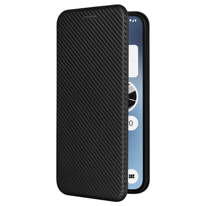 Flip Cover Nothing Phone (2a) Plus Simili Cuir Fibre de Carbone