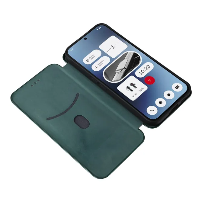 Flip Cover Nothing Phone (2a) Plus Simili Cuir Fibre de Carbone