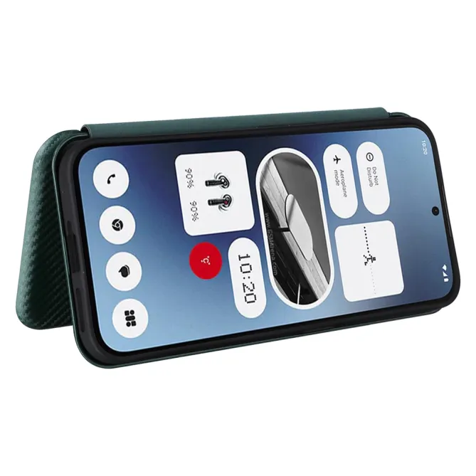 Flip Cover Nothing Phone (2a) Plus Simili Cuir Fibre de Carbone