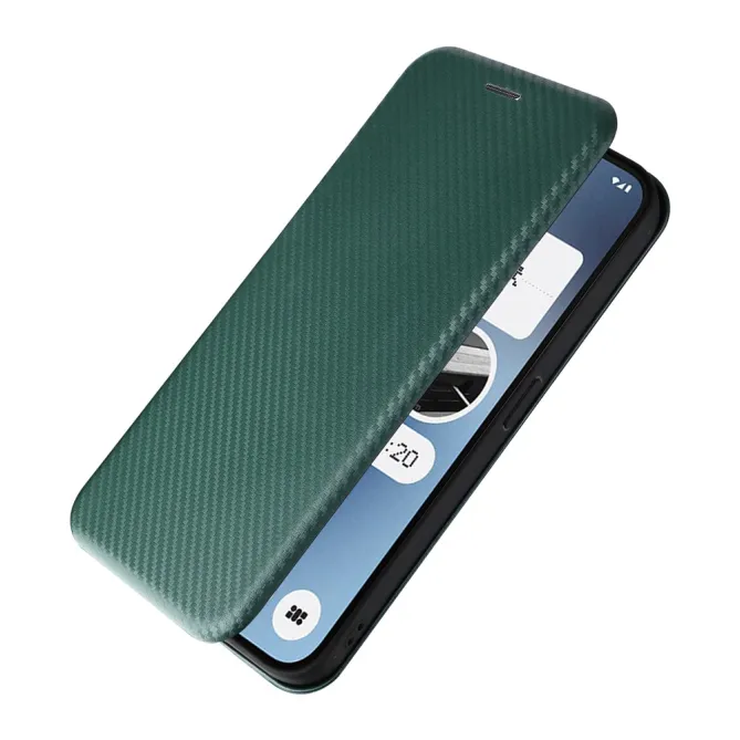 Flip Cover Nothing Phone (2a) Plus Simili Cuir Fibre de Carbone