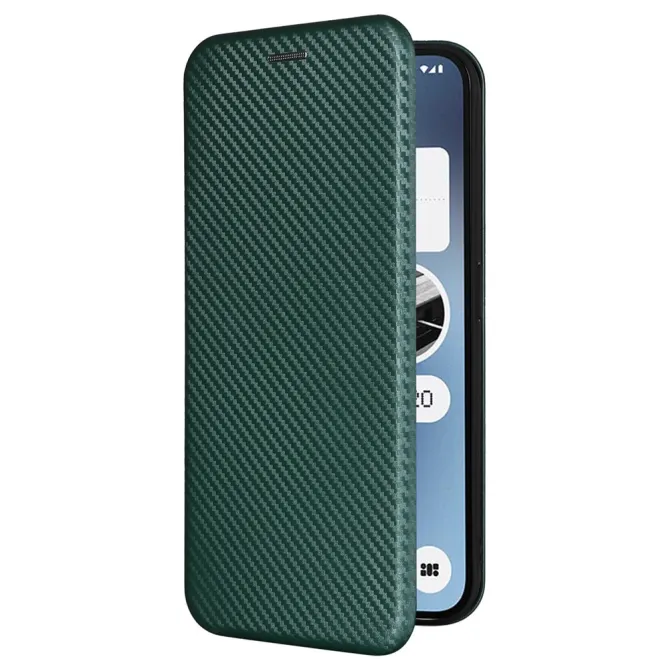 Flip Cover Nothing Phone (2a) Plus Simili Cuir Fibre de Carbone