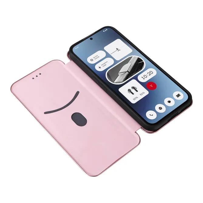 Flip Cover Nothing Phone (2a) Plus Simili Cuir Fibre de Carbone