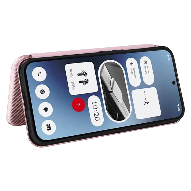 Flip Cover Nothing Phone (2a) Plus Simili Cuir Fibre de Carbone