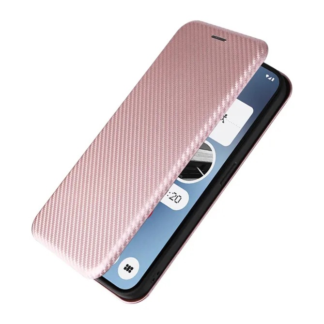 Flip Cover Nothing Phone (2a) Plus Simili Cuir Fibre de Carbone