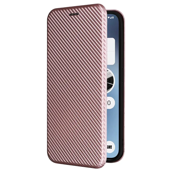 Flip Cover Nothing Phone (2a) Plus Simili Cuir Fibre de Carbone