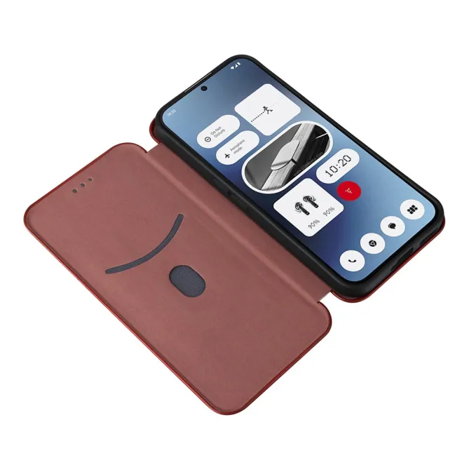 Flip Cover Nothing Phone (2a) Plus Simili Cuir Fibre de Carbone
