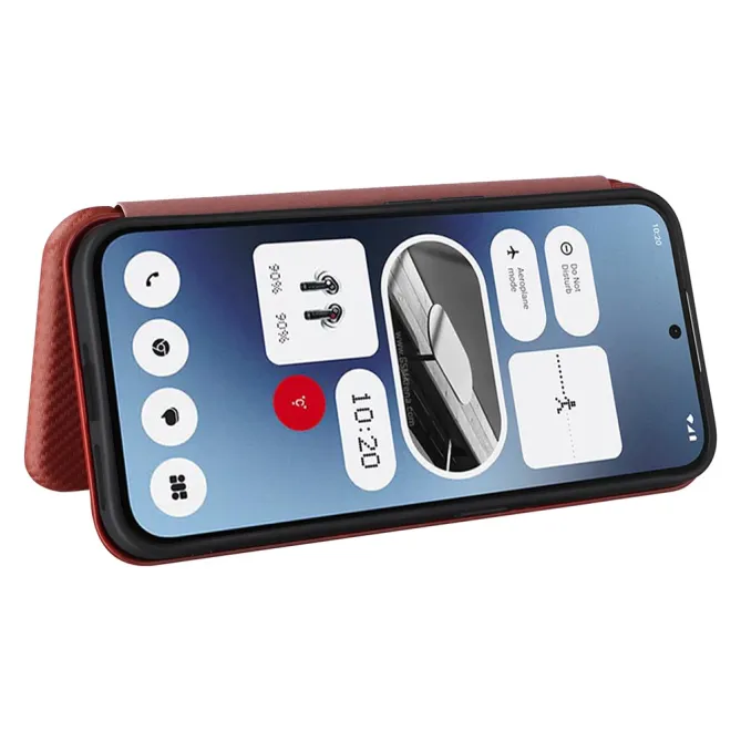 Flip Cover Nothing Phone (2a) Plus Simili Cuir Fibre de Carbone