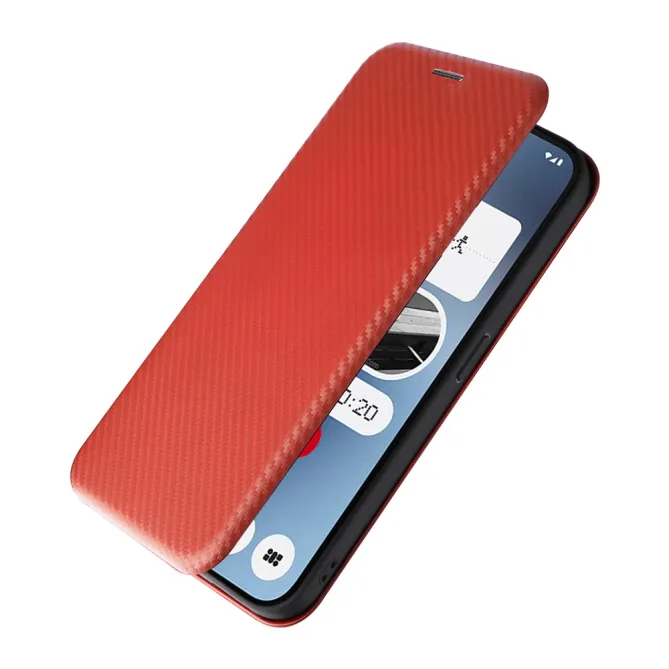 Flip Cover Nothing Phone (2a) Plus Simili Cuir Fibre de Carbone
