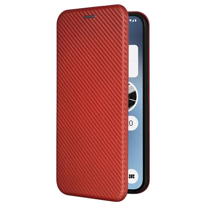 Flip Cover Nothing Phone (2a) Plus Simili Cuir Fibre de Carbone
