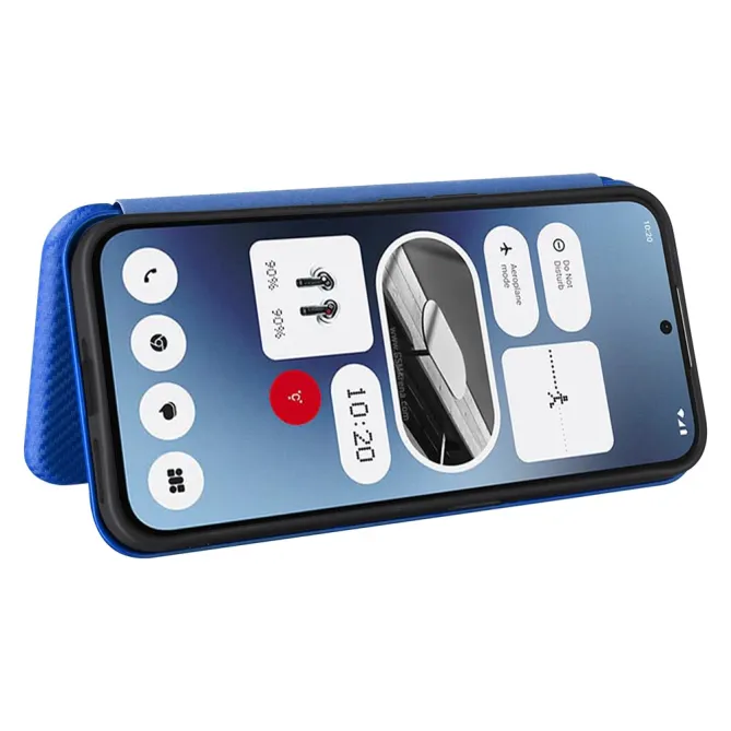 Flip Cover Nothing Phone (2a) Plus Simili Cuir Fibre de Carbone