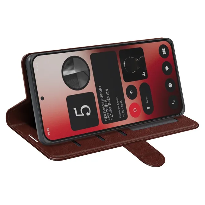 Housse Nothing Phone (2a) Plus / Phone (2a) Effet Cuir Coutures Vintage