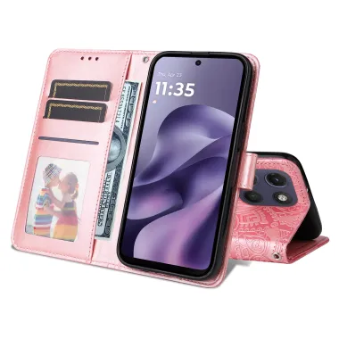 Housse Motorola Moto G17 Power 4G / Moto G17 4G Motif Tournesol Simili Cuir