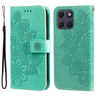 Housse Motorola Moto G17 Power 4G / Moto G17 4G Motif Floral Simili Cuir