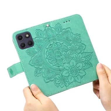 Housse Motorola Moto G17 Power 4G / Moto G17 4G Motif Floral Simili Cuir