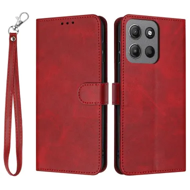 Housse Motorola Moto G17 Power 4G / Moto G17 4G Portefeuille Simili Cuir Texture avec Dragonne