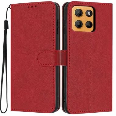 Housse Motorola Moto G17 Power 4G / Moto G17 4G Simili Cuir Litchi avec Dragonne