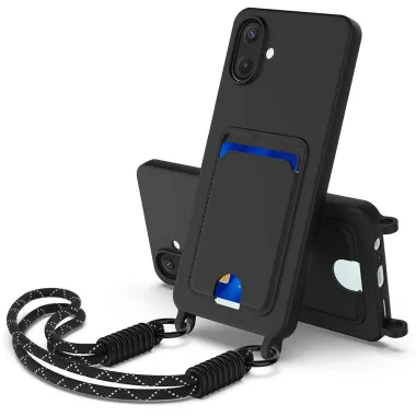 Coque à Mini Cordon Samsung Galaxy A07 Silicone Liquide Porte-cartes