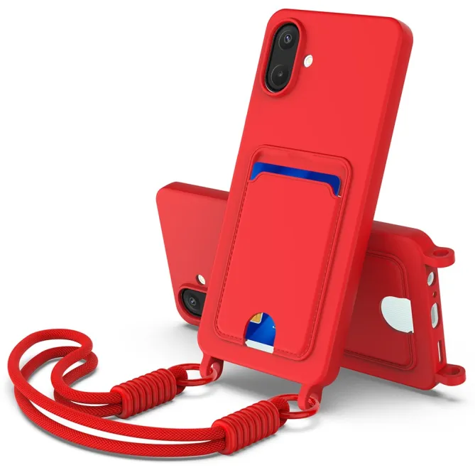 Coque à Mini Cordon Samsung Galaxy A07 Silicone Liquide Porte-cartes