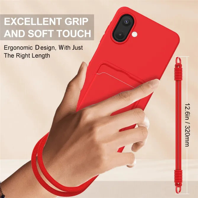 Coque à Mini Cordon Samsung Galaxy A07 Silicone Liquide Porte-cartes