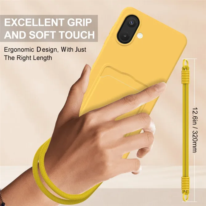 Coque à Mini Cordon Samsung Galaxy A07 Silicone Liquide Porte-cartes