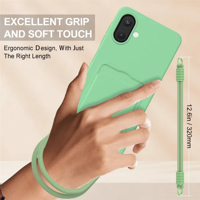 Coque à Mini Cordon Samsung Galaxy A07 Silicone Liquide Porte-cartes