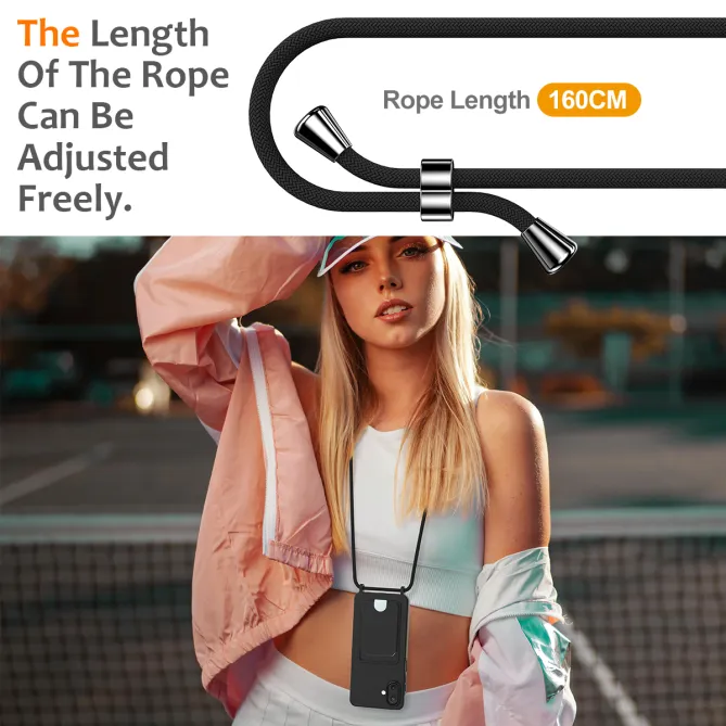 Coque à Cordon pour Samsung Galaxy A07 Silicone Liquide Porte-cartes