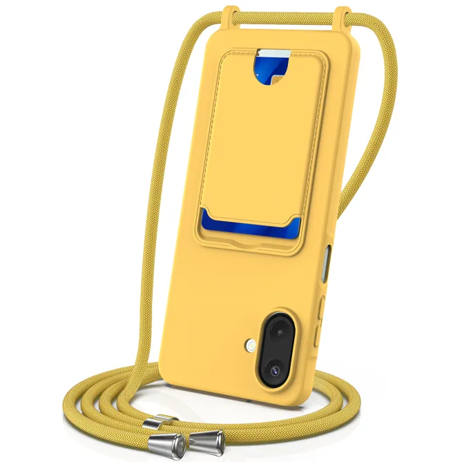 Coque à Cordon pour Samsung Galaxy A07 Silicone Liquide Porte-cartes