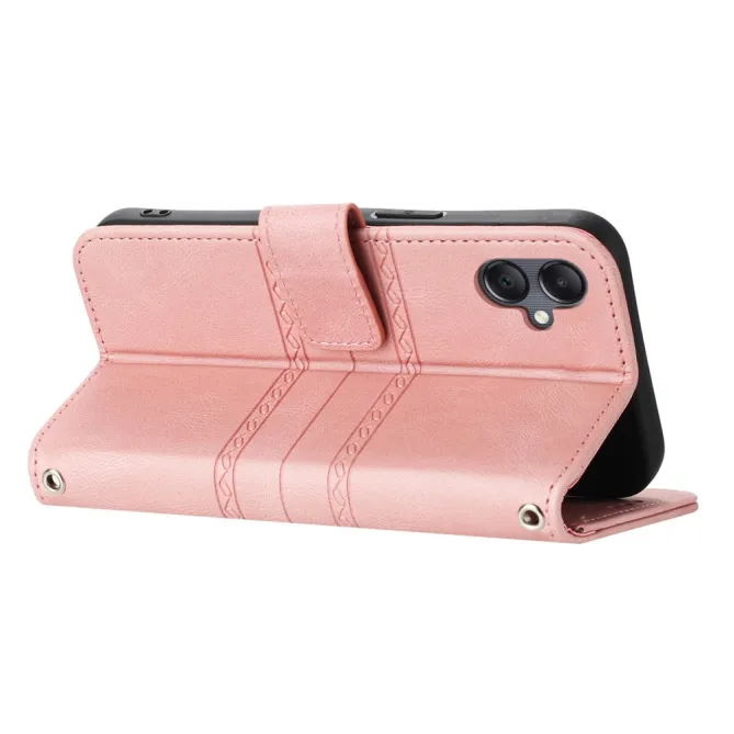 Etui Samsung Galaxy A07 Joséphine Bandes Gravées avec Dragonne