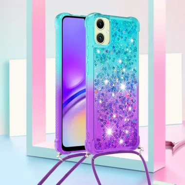 Coque Samsung Galaxy A07 Manon Paillettes Liquides avec Cordon