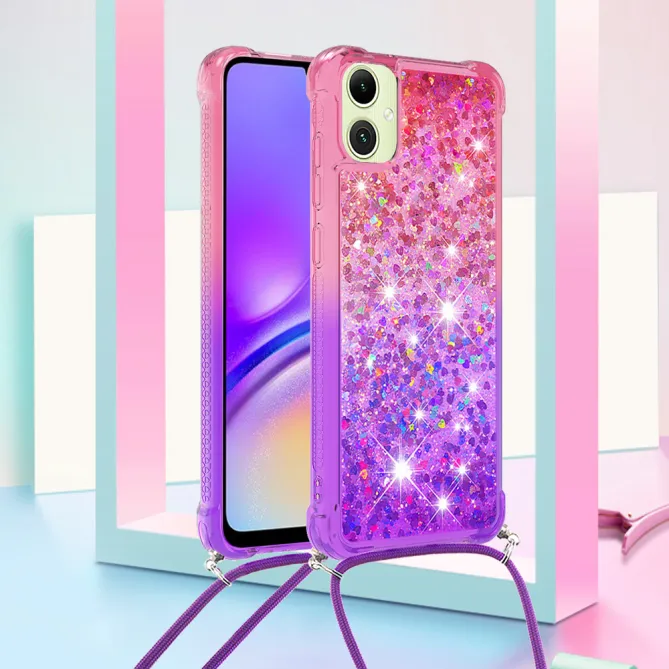 Coque Samsung Galaxy A07 Manon Paillettes Liquides avec Cordon