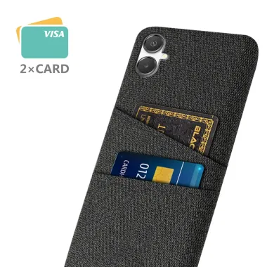 Coque Samsung Galaxy A07 Effet Tissu avec 2 Porte-cartes Intégrés
