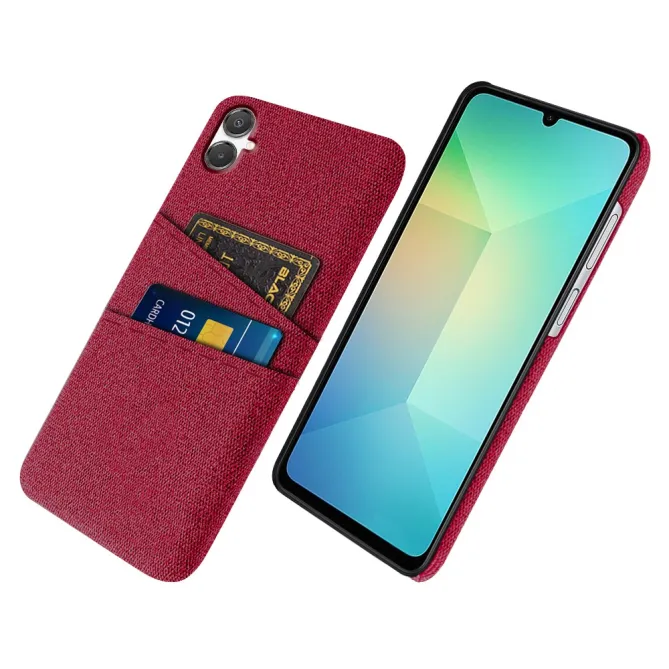 Coque Samsung Galaxy A07 Effet Tissu avec 2 Porte-cartes Intégrés