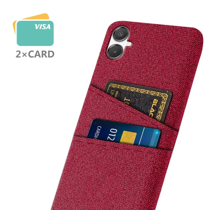 Coque Samsung Galaxy A07 Effet Tissu avec 2 Porte-cartes Intégrés