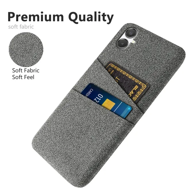 Coque Samsung Galaxy A07 Effet Tissu avec 2 Porte-cartes Intégrés