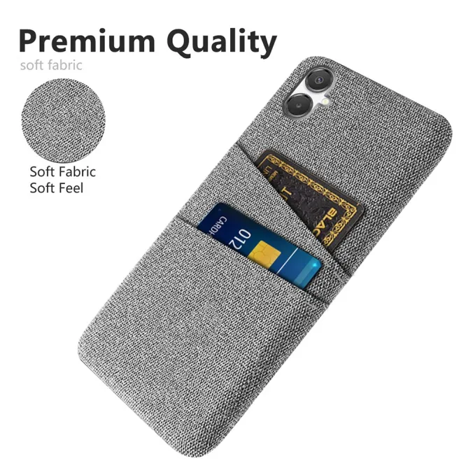 Coque Samsung Galaxy A07 Effet Tissu avec 2 Porte-cartes Intégrés