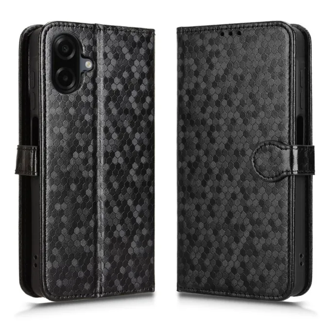 Etui Samsung Galaxy A07 Motif Alvéolé Gravé Porte-cartes avec Dragonne