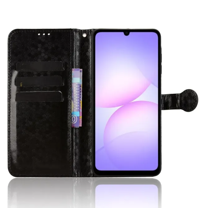 Etui Samsung Galaxy A07 Motif Alvéolé Gravé Porte-cartes avec Dragonne