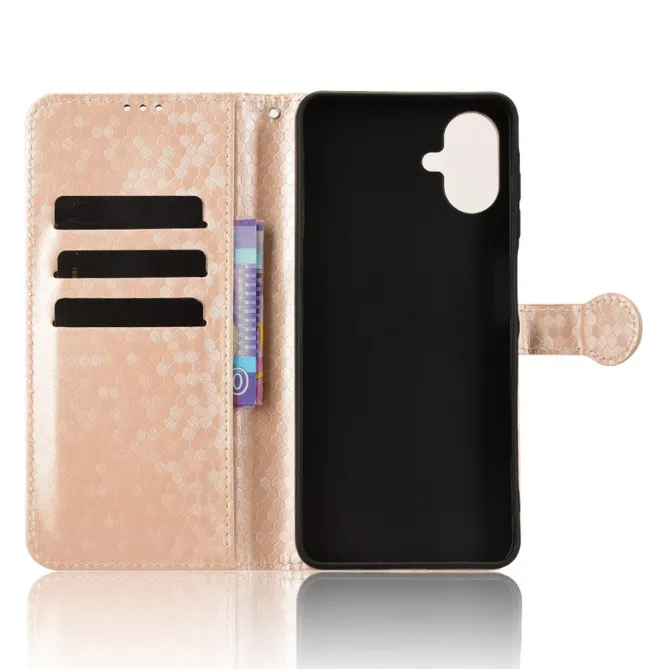 Etui Samsung Galaxy A07 Motif Alvéolé Gravé Porte-cartes avec Dragonne