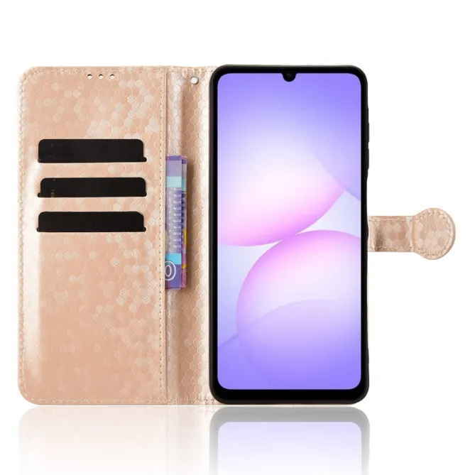 Etui Samsung Galaxy A07 Motif Alvéolé Gravé Porte-cartes avec Dragonne