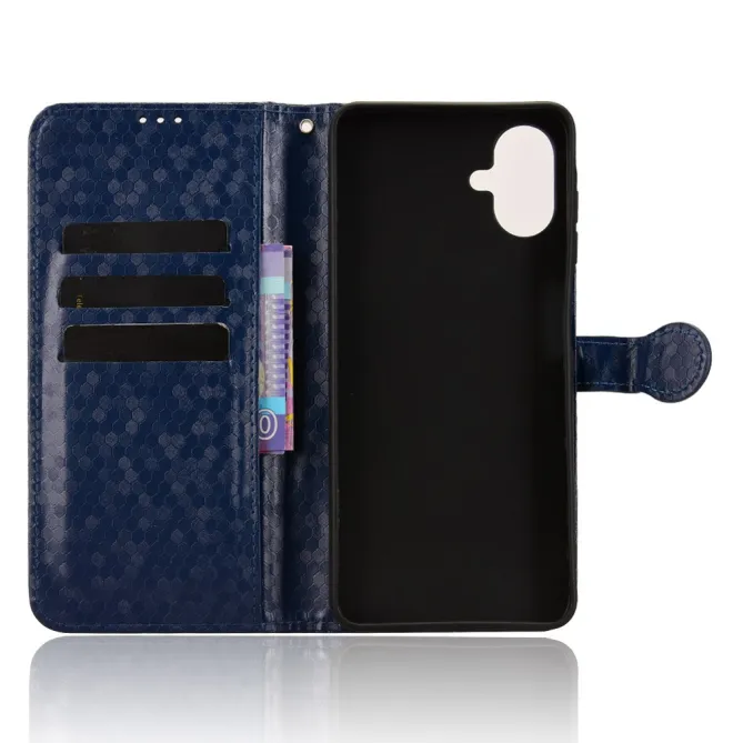 Etui Samsung Galaxy A07 Motif Alvéolé Gravé Porte-cartes avec Dragonne