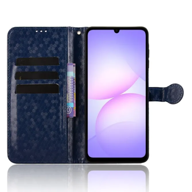 Etui Samsung Galaxy A07 Motif Alvéolé Gravé Porte-cartes avec Dragonne