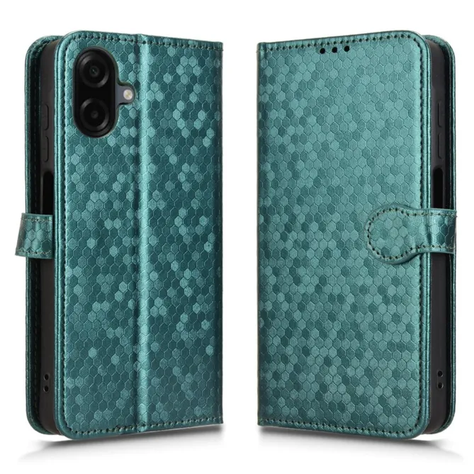 Etui Samsung Galaxy A07 Motif Alvéolé Gravé Porte-cartes avec Dragonne